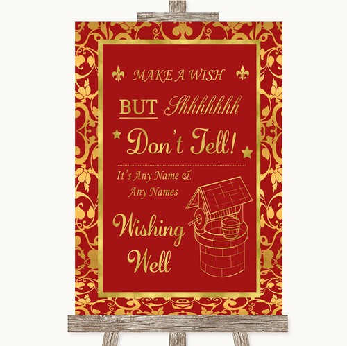 Red gold wishing well - wishing,