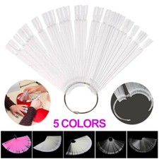 50pcs False Fake Nail Polish Colour Display Wheel Chart Sticks Tips Swatch UK