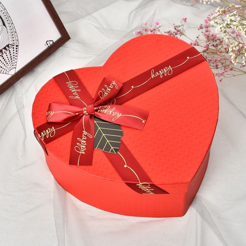 Red gift box heart shaped - red,