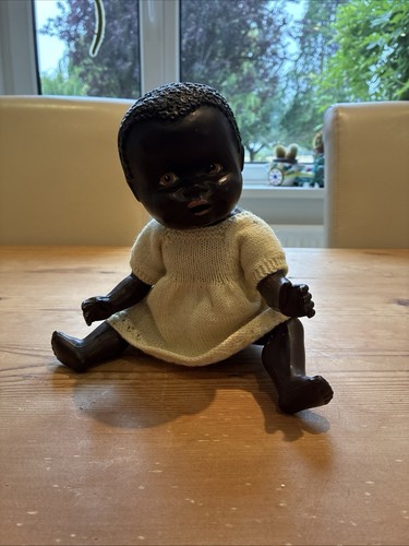 Vintage black african doll - black,