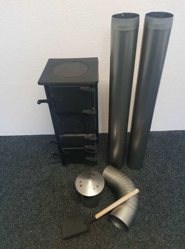 Log burner stove wood - burner, flue