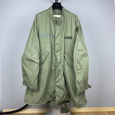 VTG 80s US Military Cold Weather Fishtail Parka M-65 OG Jacket – Size L