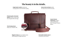 Pianote BookBag - Premium Leather Satchel for Laptop, Piano Books RRP 249$