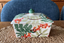 Emma Bridgewater Rowan Berries Lidded Butter Dish. 1st Handpainted .Brand New