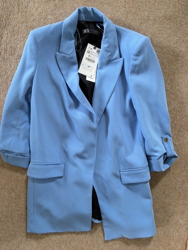 Zara women blue long lined - zara,