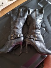 Boots Leather Below Knee High