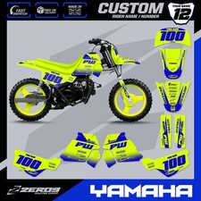 YAMAHA PW 50 GRAPHICS KIT PEEWEE 50 GRAPHICS MINI BIKE GRAPHICS BLOCK YEL-F/BLU