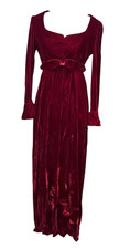 Vtg Lorrie Deb San Francisco Velvet Gown S Women’s Burgundy Maxi Dress Lace 70s