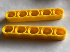 2 x LEGO Technic Yellow Liftarm Thin 1x5 32017 Set 8455 8419 8439 8265 9397 8053