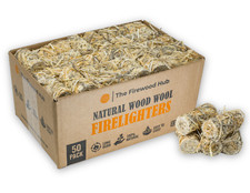 Natural Eco Wood Wool Firelighters, 50 Fire Starters for BBQ or Wood Burner