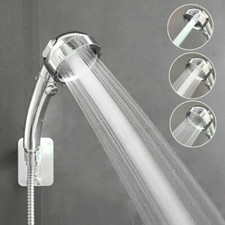 High Pressure bath Shower Head 3 mode large Chrome handset heads water saving UK