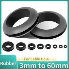 Wiring Grommets - Rubber Open Grommet - For Cable Hole 3mm - 60mm Black