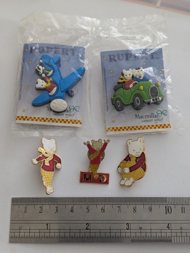 Rupert the bear pin badges - the,