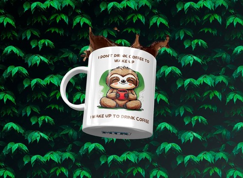 Cute sloth morning coffee - sloth,