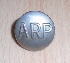 ARP Air Raid Precautions Metal Button  7/8 inch 23mm