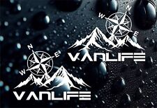 LARGE 2x Van Life Compass Mountain Vinyl Decals Camper  Caravan Sticker Graphic