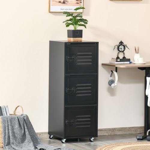 Homcom rolling storage cabinet - rolling,