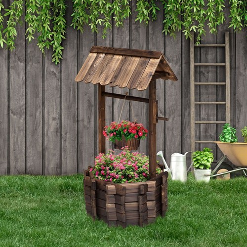 Wishing well planter - well, bucket