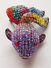 Butler & Wilson brooch multicoloured exotic rainbow fish stamped boxed