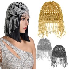 Beaded Flapper Cap Headpiece Vintage Style Roaring 20s Head Jewelry Accessory