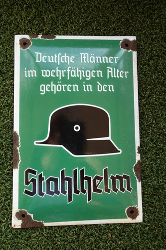 German stahlhelm enamel - german, on