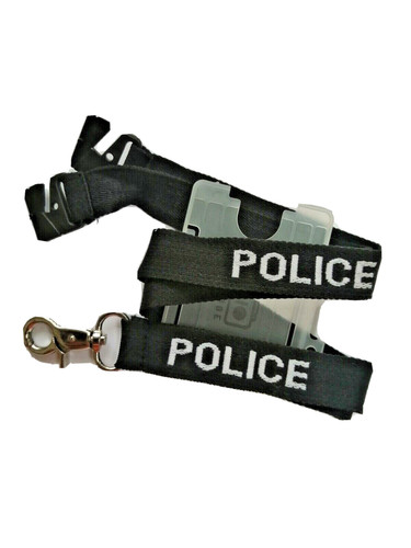 Black police lanyard - police, with