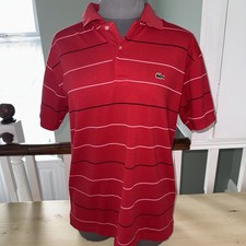 Lacoste Red Striped Polo Size