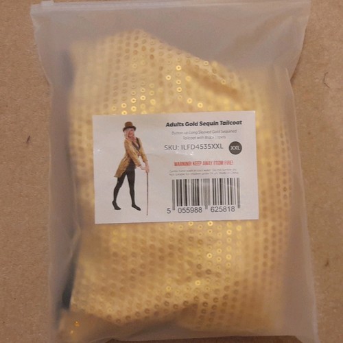 Gold sequin tailcoat - sequin, adult