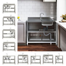 Catering Sink Commercial Kitchen Stainless Steel Single Double Bowl Drainer Unit