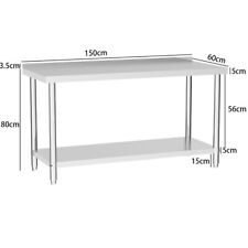 Stainless Steel Commercial Catering Table Work Bench Kitchen Worktop Food Prep