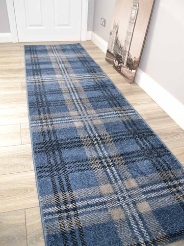 Denim blue hall runner rug - runner,