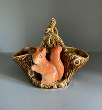 SylvaC 4240 woodland squirrel vase,  moulded tree posy basket novelty vase