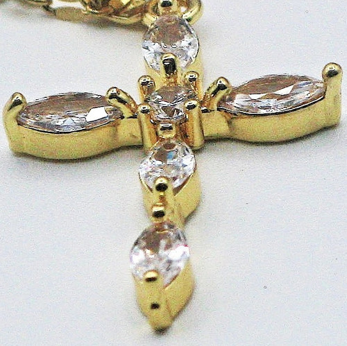 Gold cross pendant - cross,