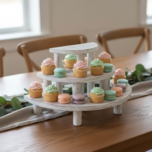 Wooden cake display stand - wooden,