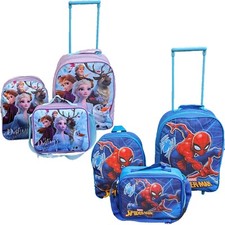 Disney Kids Trolley Holiday Suitcase Lunch Bag Travel Set Hand Luggage Bundle