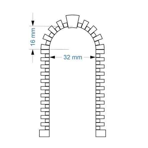 Arched quoins 32x16mm - arched, laser