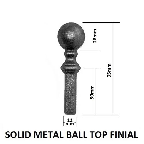 Black railhead ball top - ball, 95mm