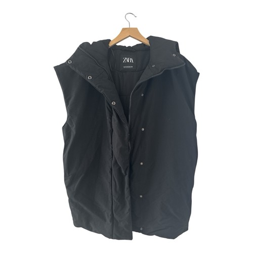 Zara black puffy hooded - zara,