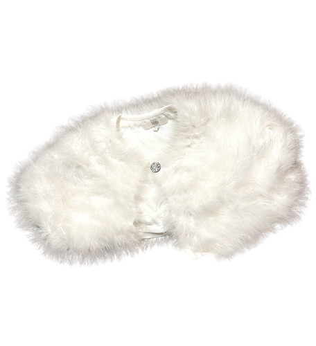 Vintage white feather cape - white,