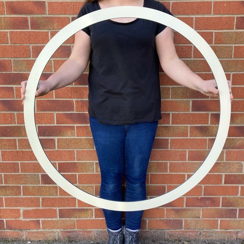 Wooden hoop wreath large - large,