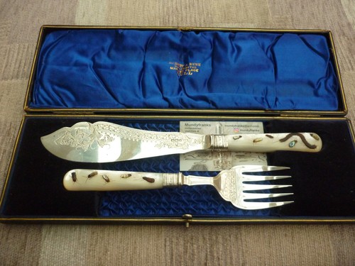Cased solid silver fish - solid,