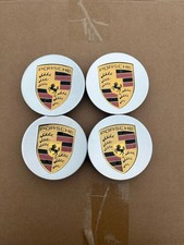SET OF 4 76mm Silver Porsche Center Caps 911 Cayenne Panamera Cayman