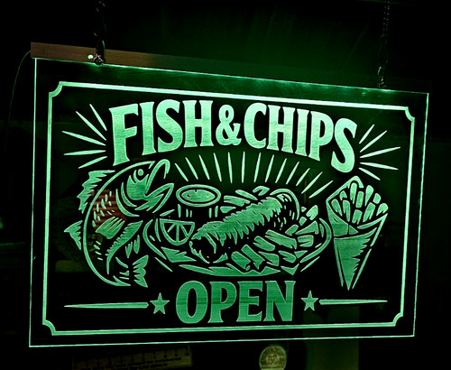 Light fish and chip shop - fish,
