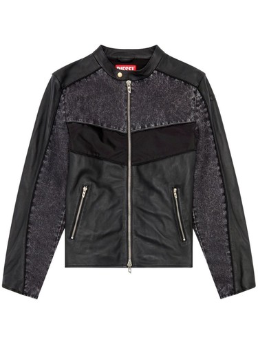 Diesel leopol leather jacket - l-leopol,