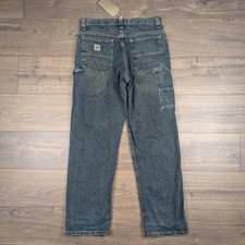 Black Vintage Lee Dungarees Carpenter Jeans Baggy Hip-Hop Skater W32 L32