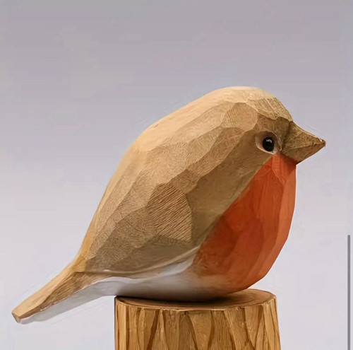Hand carved and painted wooden - carved,
