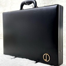 Dunhill Business Bag Briefcase Document Case Dial Attache Lock Black Leather