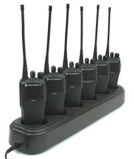 Set of 6x Motorola CP040 16-channel UHF Radio Walkie-Talkie - w/6way Charger
