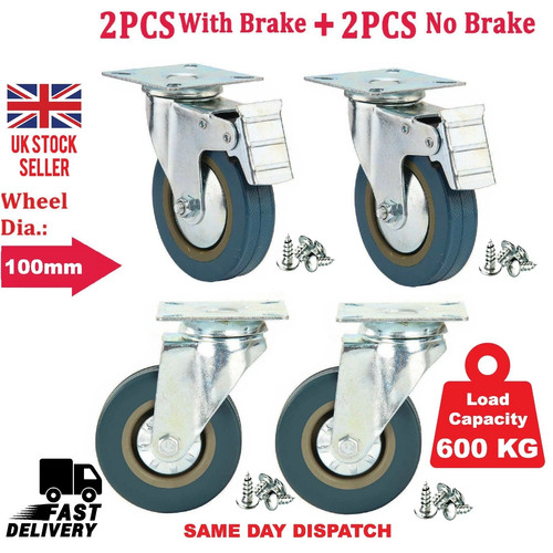 Castor wheels 100mm - 4x,