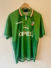 Ireland FAI Football Jersey 1994/95 Vintage Umbro Opel Medium - Rare 
